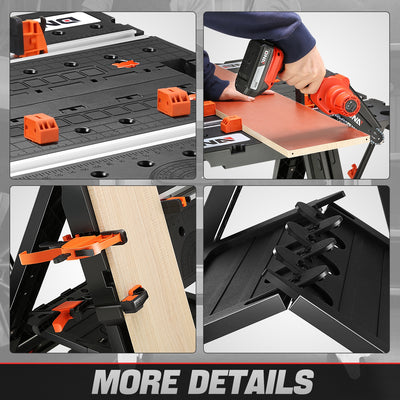 2-in-1 Multifunctional Folding Workbench Table <br> Unfold Size(in.): 25 X 31.1 X 31.8