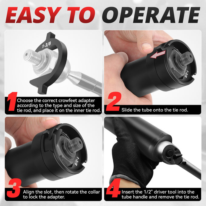 Carbon Steel Tie Rod Removal Tool Set <br> Fits most domestic and imported vehicles