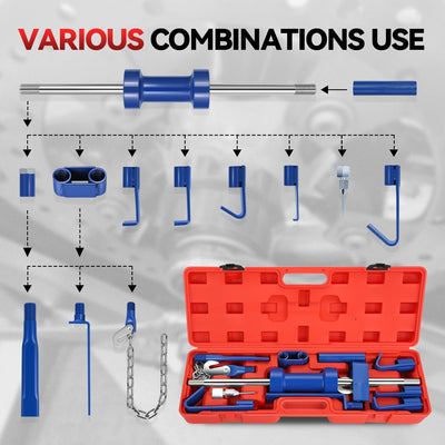 14-piece Slide Hammer Dent Puller Set <br> Perfect for home and business