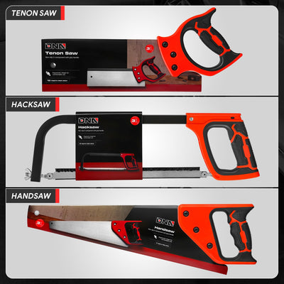 3PCS Anti-Slip Carbon steel Hand Saw <br> With an anti-slip ABS+TPR soft grip handle