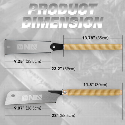 3PCS 9 in. Double-Sided Blade Japanese Saws <br> Handle Dimension:  13.78 in. / 11.8 in.