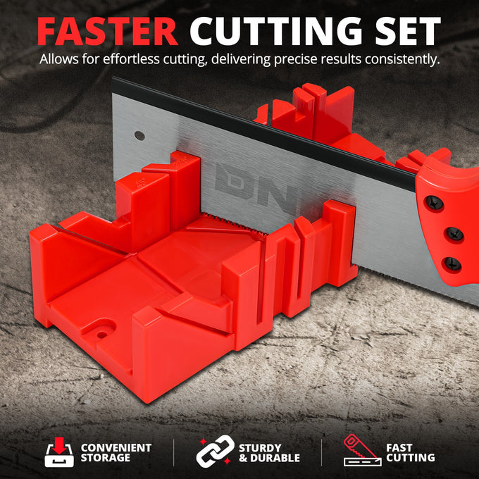 12 Teeth Tenon saw Set W/Mitre Box <br> Dimension: 11.81in. x 3.94in.