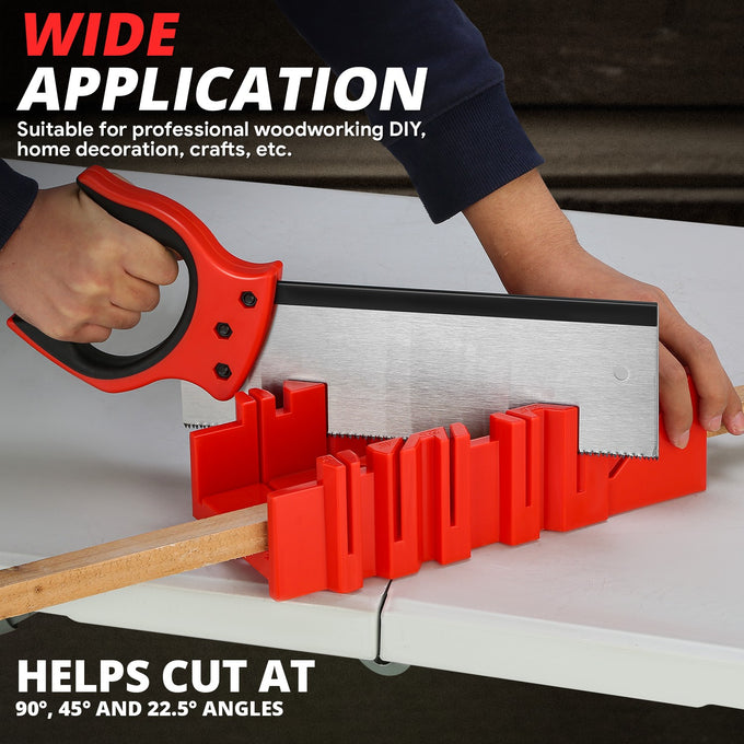 12 Teeth Tenon saw Set W/Mitre Box <br> Dimension: 11.81in. x 3.94in.