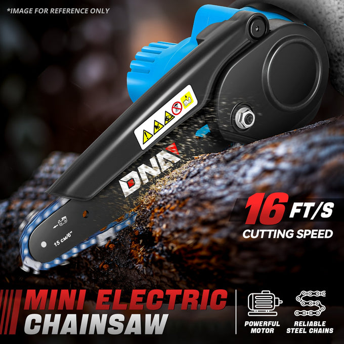 6 in. 20V Electric Cordless Mini Chain Saw Set <br> Dimensions: 4.3 in.L x 4.72 in.W x 14.9 in.H