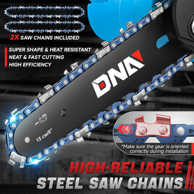 6 in. 20V Electric Cordless Mini Chain Saw Set <br> Dimensions: 4.3 in.L x 4.72 in.W x 14.9 in.H