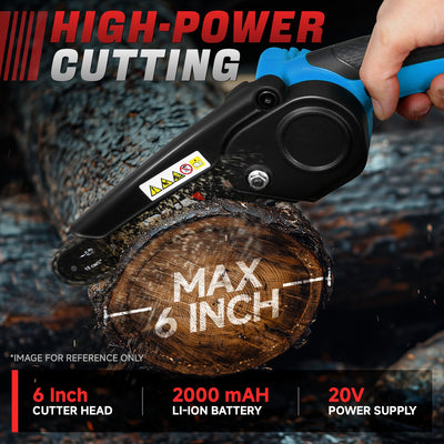 6 in. 20V Electric Cordless Mini Chain Saw Set <br> Dimensions: 4.3 in.L x 4.72 in.W x 14.9 in.H