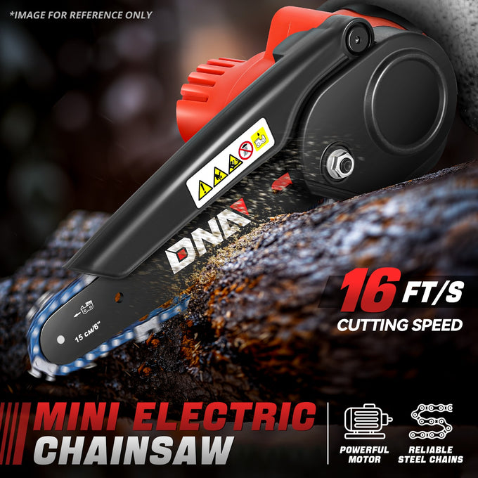 6 in. 20V Electric Cordless Mini Chain Saw Set <br> Dimensions: 4.3 in.L x 4.72 in.W x 14.9 in.H