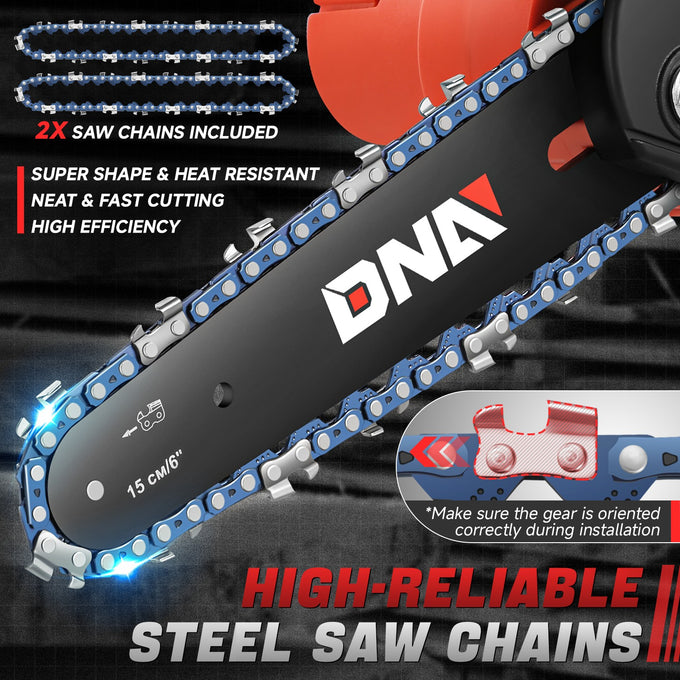 6 in. 20V Electric Cordless Mini Chain Saw Set <br> Dimensions: 4.3 in.L x 4.72 in.W x 14.9 in.H