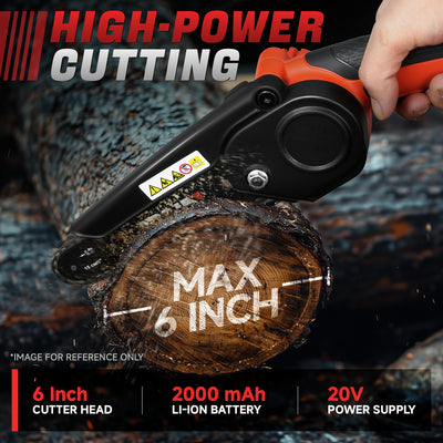 6 in. 20V Electric Cordless Mini Chain Saw Set <br> Dimensions: 4.3 in.L x 4.72 in.W x 14.9 in.H