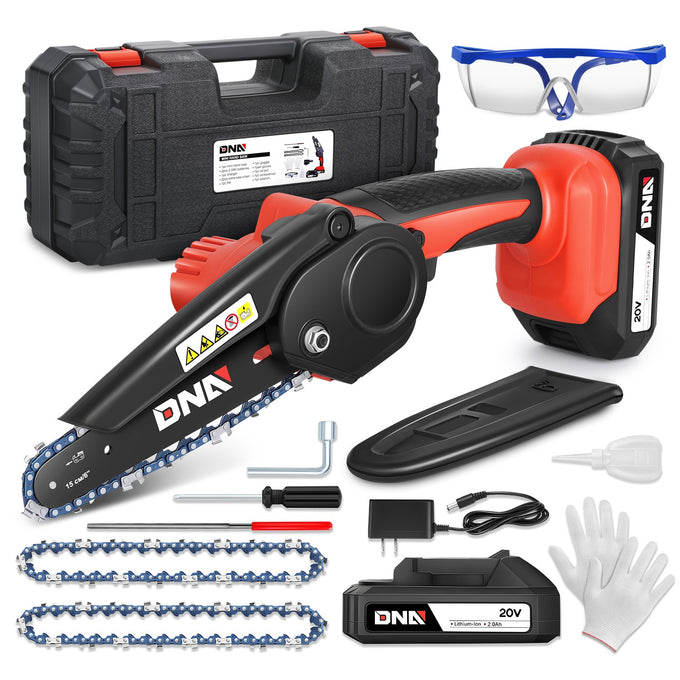 6 in. 20V Electric Cordless Mini Chain Saw Set <br> Dimensions: 4.3 in.L x 4.72 in.W x 14.9 in.H