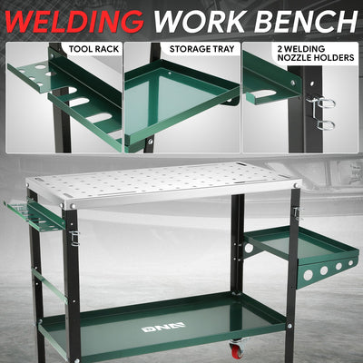 1200 LBS Load Welding Workbench w/Store Tray <br> Work surface 36in. x 18in. X 3mm Thick