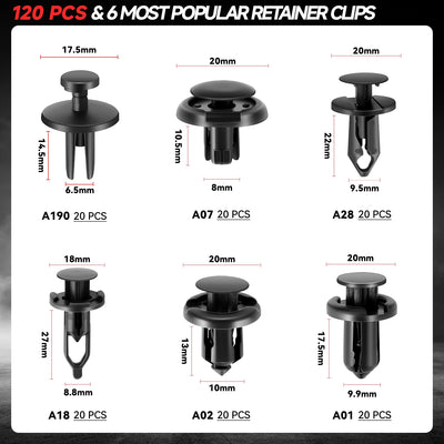 120PCS Durable Nylon Fasteners kit w/Removal Tool <br> Universal fit for most vehicles