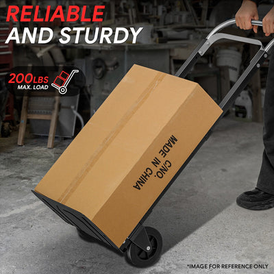 Retractable Handle 200lbs Aluminum Foldable Hand Truck<br>Overall Dimension 16.1 in. x 17.9 in. x 43.3 in,
