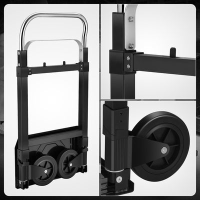 Retractable Handle 200lbs Aluminum Foldable Hand Truck<br>Overall Dimension 16.1 in. x 17.9 in. x 43.3 in,
