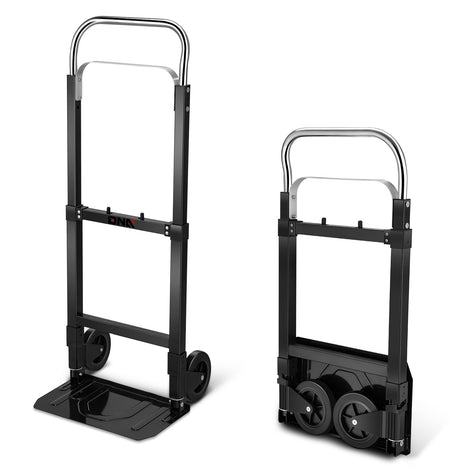 Retractable Handle 200lbs Aluminum Foldable Hand Truck<br>Overall Dimension 16.1 in. x 17.9 in. x 43.3 in,