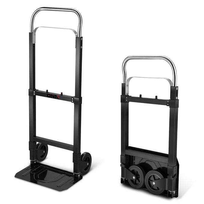 Retractable Handle 200lbs Aluminum Foldable Hand Truck<br>Overall Dimension 16.1 in. x 17.9 in. x 43.3 in,