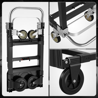 Retractable Handle 660lbs Aluminum Platform Hand Truck<br>Unfolded Dimensions: 43.9 in. X 36 in. X 16 in.