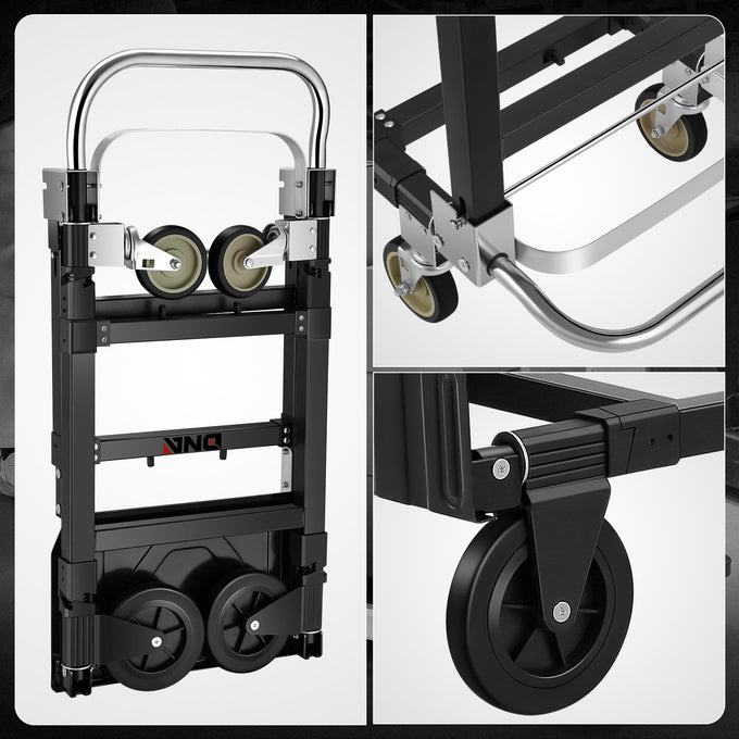 Retractable Handle 660lbs Aluminum Platform Hand Truck<br>Unfolded Dimensions: 43.9 in. X 36 in. X 16 in.