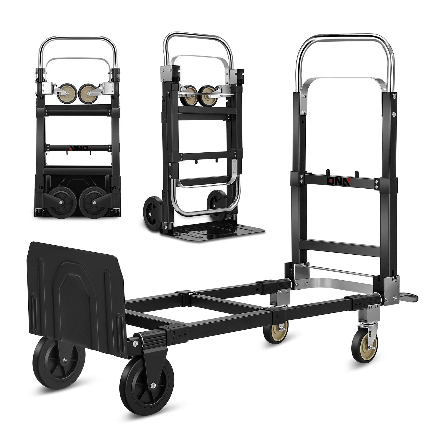 Retractable Handle 660lbs Aluminum Platform Hand Truck<br>Unfolded Dimensions: 43.9 in. X 36 in. X 16 in.