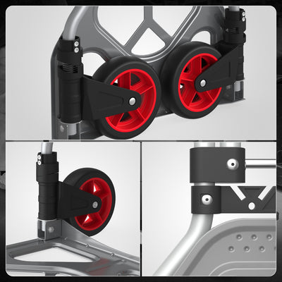 176lbs Load Adjustable Foldable Steel Hand Truck <br> Folding Plate Size: 14.6 in.Lx 10.7 in.W