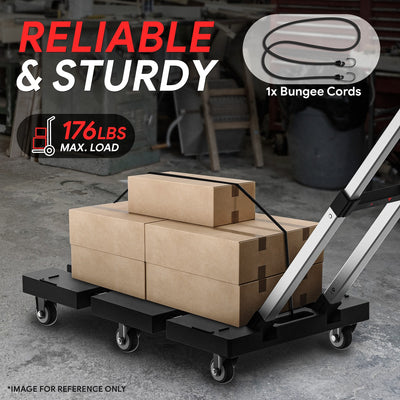 176lbs Load Adjustable Foldable Steel Hand Truck <br> Folding Plate Size: 21.85 in.Lx 14.17 in.W