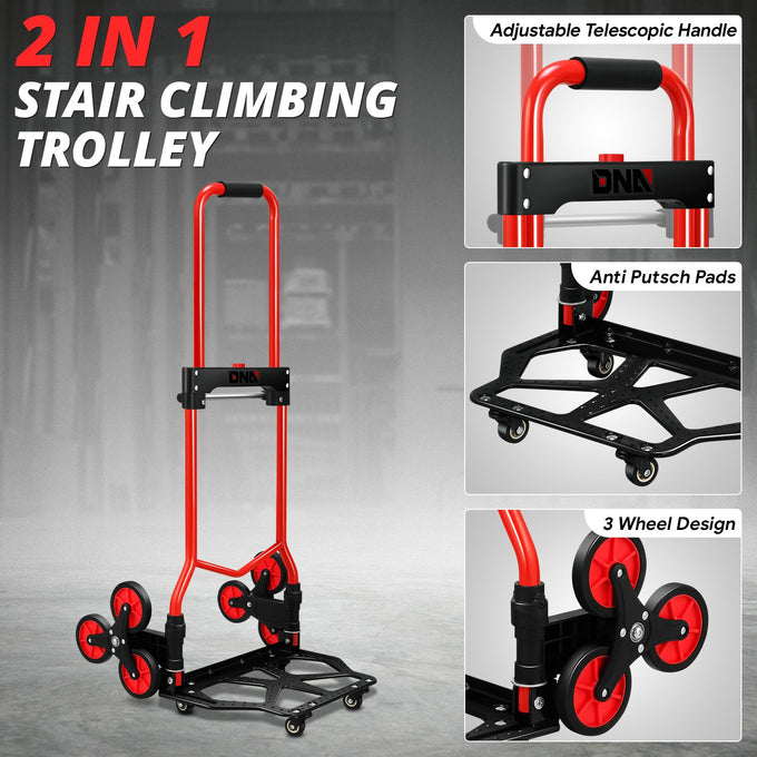 3 Wheel 176lbs Aluminum Stair Climbing Trolley<br>Spacious Dimensions 15 in. X 11 in.