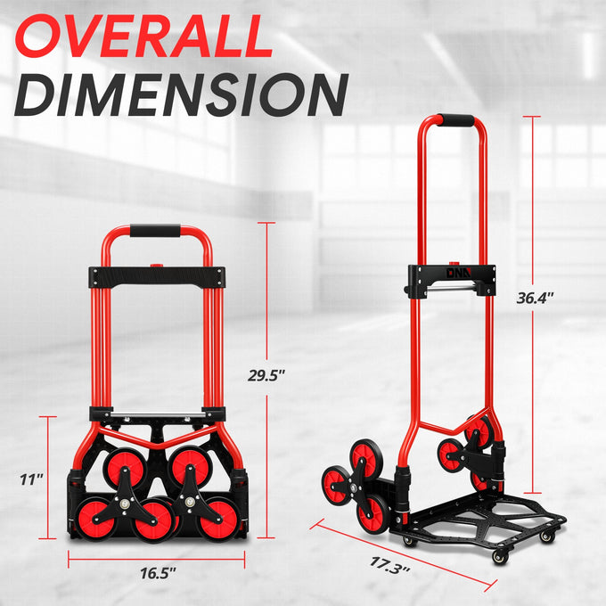 3 Wheel 176lbs Aluminum Stair Climbing Trolley<br>Spacious Dimensions 15 in. X 11 in.