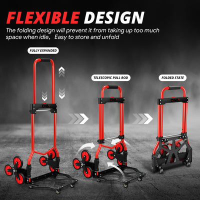 3 Wheel 176lbs Aluminum Stair Climbing Trolley<br>Spacious Dimensions 15 in. X 11 in.