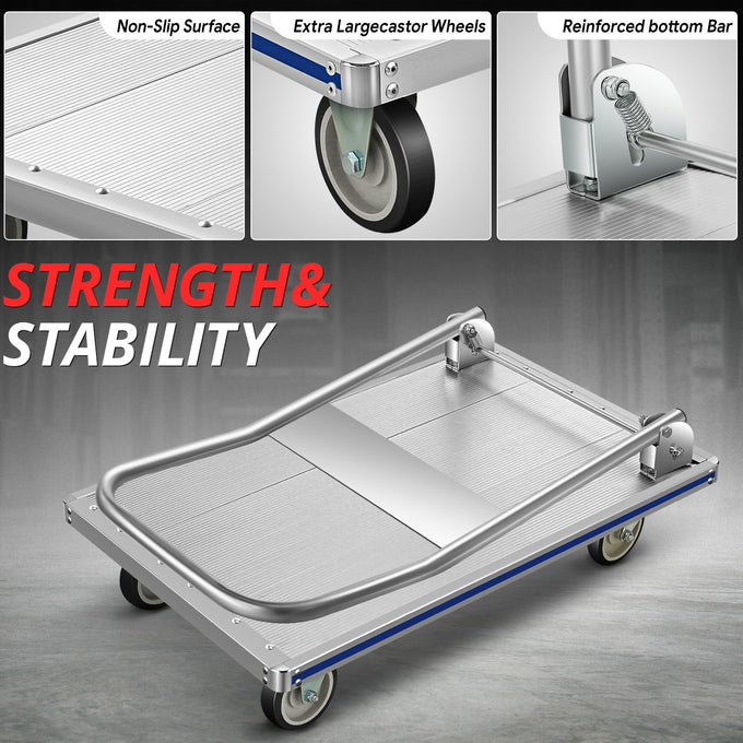 440lbs Heavy Duty Folding Platform Hand Truck<br>Overall Dimensions 29 in. X 18.5 in. X 32 in.