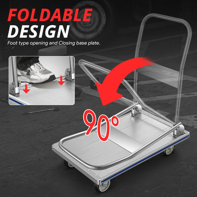 440lbs Heavy Duty Folding Platform Hand Truck<br>Overall Dimensions 29 in. X 18.5 in. X 32 in.