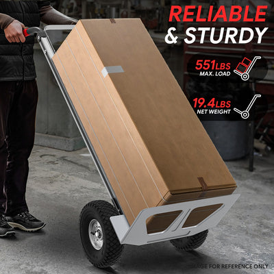 550lbs Load Aluminum Anti-Slip Hand Truck <br> Overall Dimension: 51.1 in. X 17.9 in.