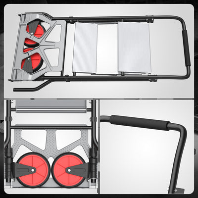 2-in-1 Folding Hand Truck & Ladder, 220 lbs Capacity <br> Overall Dimension: 51.1 in. X 17.9 in.