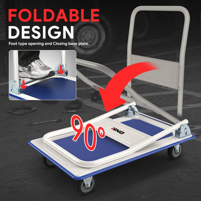 2-IN-1 330 LBS Folding Platform Hand Truck w/Wheel <br> Overall size: 28.7 in. X 18.5 in. X 31.4 in.