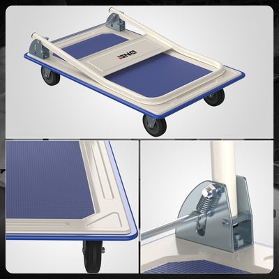 2-IN-1 330 LBS Folding Platform Hand Truck w/Wheel <br> Overall size: 28.7 in. X 18.5 in. X 31.4 in.