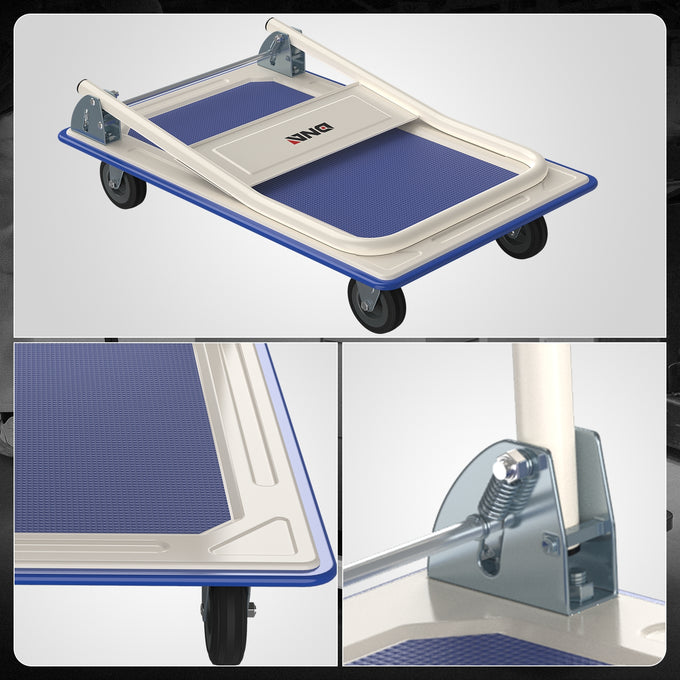 2-IN-1 330 LBS Folding Platform Hand Truck w/Wheel <br> Overall size: 28.7 in. X 18.5 in. X 31.4 in.
