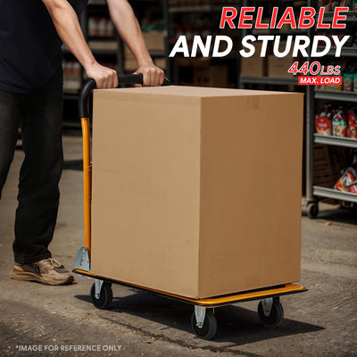 2-IN-1 440 LBS Folding Platform Hand Truck w/Wheel <br> Overall size: 28.7 in. X 18.5 in. X 31.4 in.
