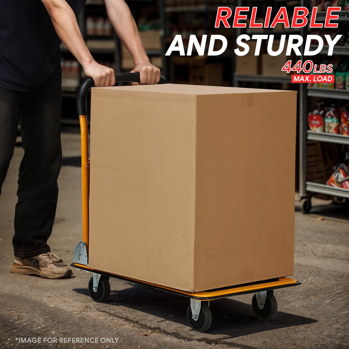 2-IN-1 440 LBS Folding Platform Hand Truck w/Wheel <br> Overall size: 28.7 in. X 18.5 in. X 31.4 in.