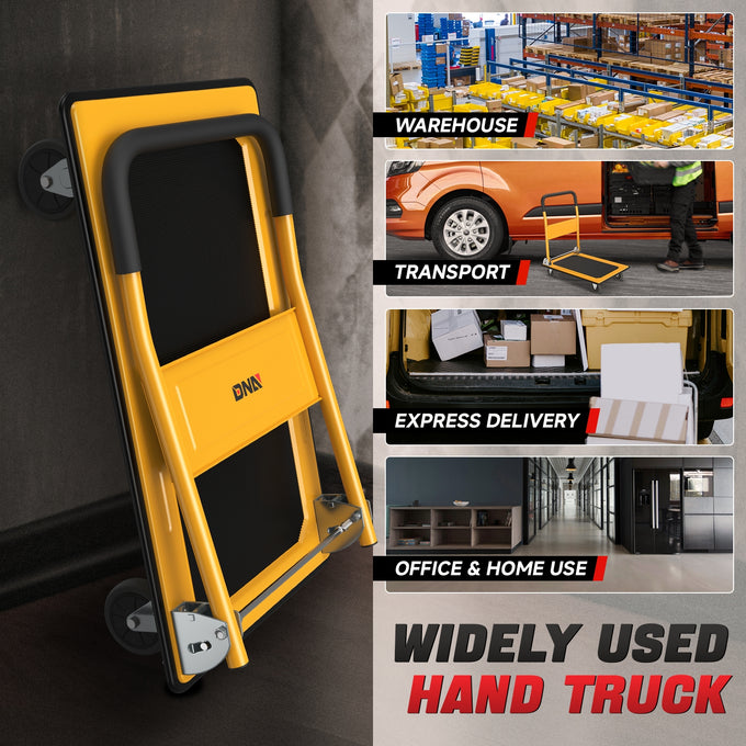 2-IN-1 440 LBS Folding Platform Hand Truck w/Wheel <br> Overall size: 28.7 in. X 18.5 in. X 31.4 in.
