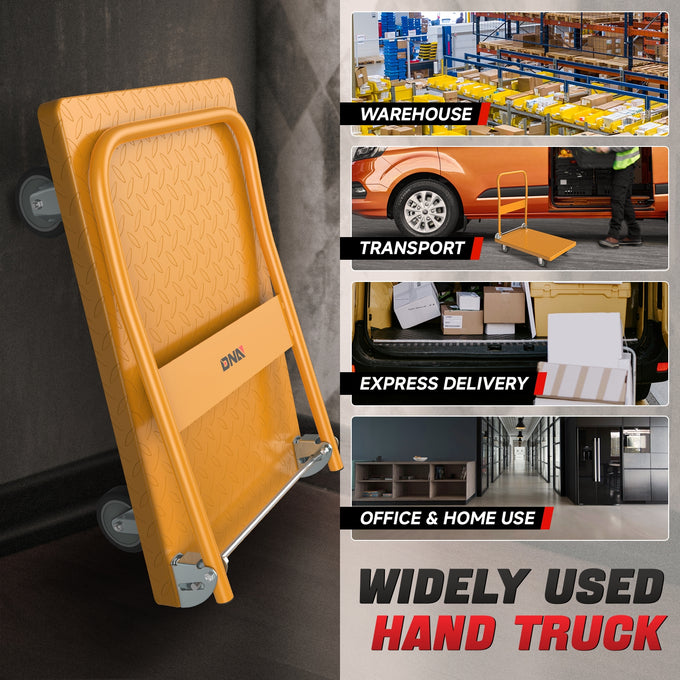 2-IN-1 770 LBS Folding Platform Hand Truck w/Wheel <br> Overall Size: 28.7 in. X 18.5 in. X 32.6 in.