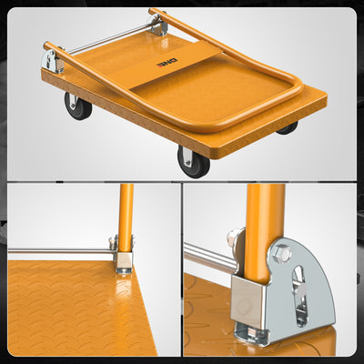 2-IN-1 770 LBS Folding Platform Hand Truck w/Wheel <br> Overall Size: 28.7 in. X 18.5 in. X 32.6 in.