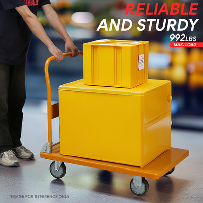 2-IN-1 990 LBS Folding Platform Hand Truck w/Wheel <br> Overall Size: 35.4 in. X 33.6 in. X 32.6 in.