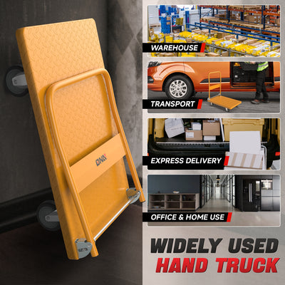 2-IN-1 990 LBS Folding Platform Hand Truck w/Wheel <br> Overall Size: 35.4 in. X 33.6 in. X 32.6 in.