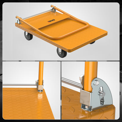 2-IN-1 990 LBS Folding Platform Hand Truck w/Wheel <br> Overall Size: 35.4 in. X 33.6 in. X 32.6 in.