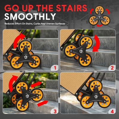 330LBS 2-IN-1 Adjustable Stair Climber Hand Truck <br> Overall Dimension: 42.9 in. x 11.6 in. x11.8 in.