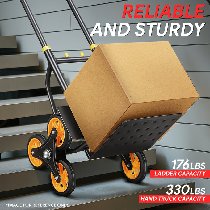330LBS 2-IN-1 Adjustable Stair Climber Hand Truck <br> Overall Dimension: 42.9 in. x 11.6 in. x11.8 in.