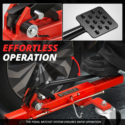 12 in. 1250lbs Hydraulic Car Wheel Dolly Jack<br>Roller Adjustable Range 10.2-23 in.