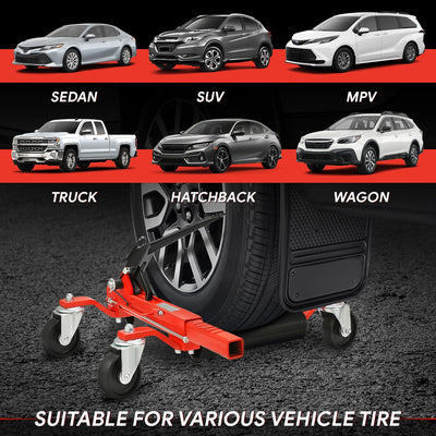 12 in. 1250lbs Hydraulic Car Wheel Dolly Jack<br>Roller Adjustable Range 10.2-23 in.
