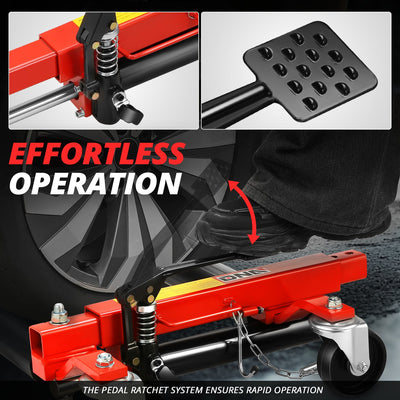 12 in. 1500lbs Hydraulic Car Wheel Dolly Jack<br>Roller Adjustable Range 10.8-23 in.