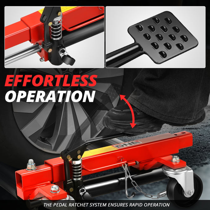 12 in. 1500lbs Hydraulic Car Wheel Dolly Jack<br>Roller Adjustable Range 10.8-23 in.
