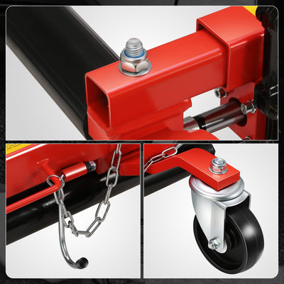 12 in. 1500lbs Hydraulic Car Wheel Dolly Jack<br>Roller Adjustable Range 10.8-23 in.